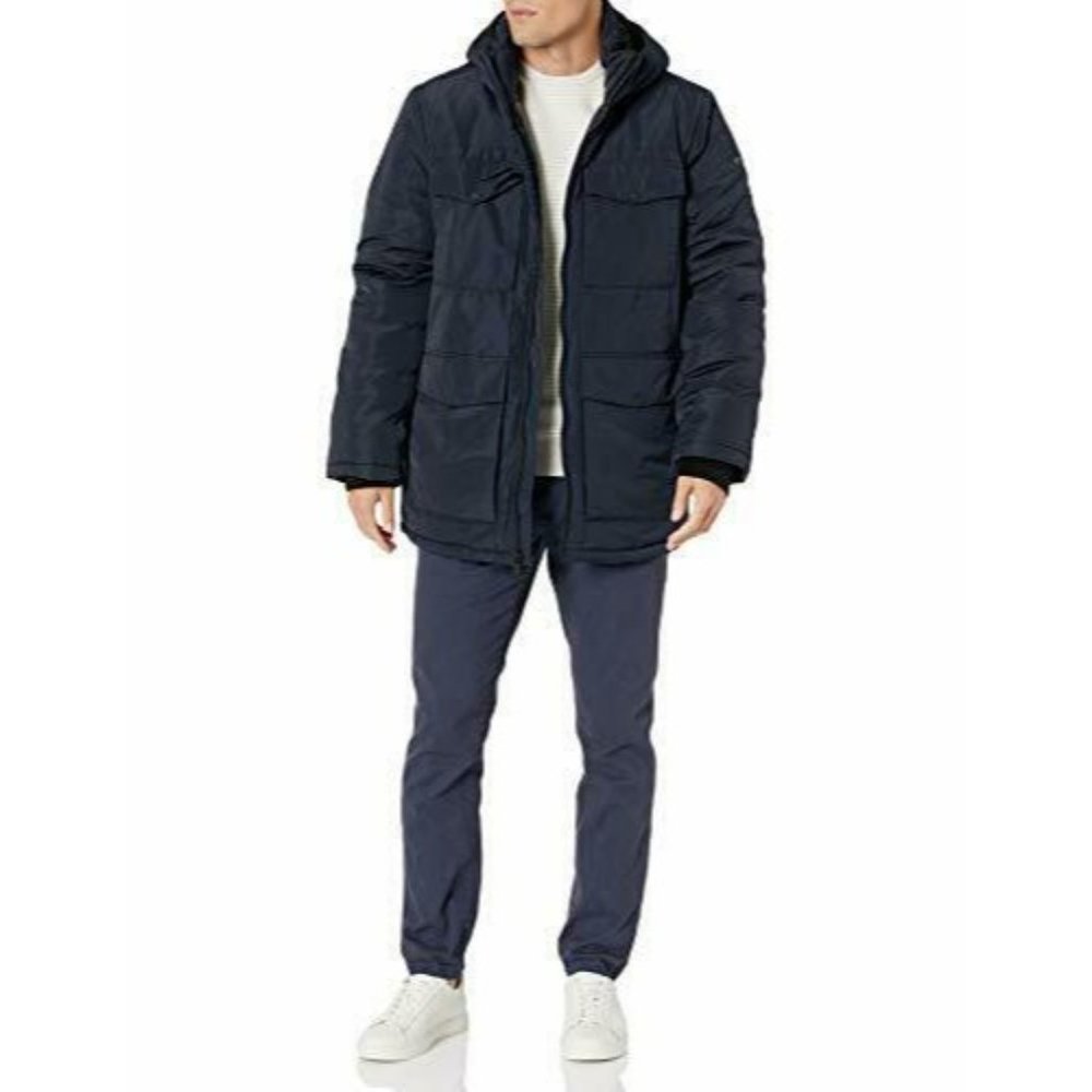 DKNY Men's Performance Four Pocket Parka Jacket, Size Large